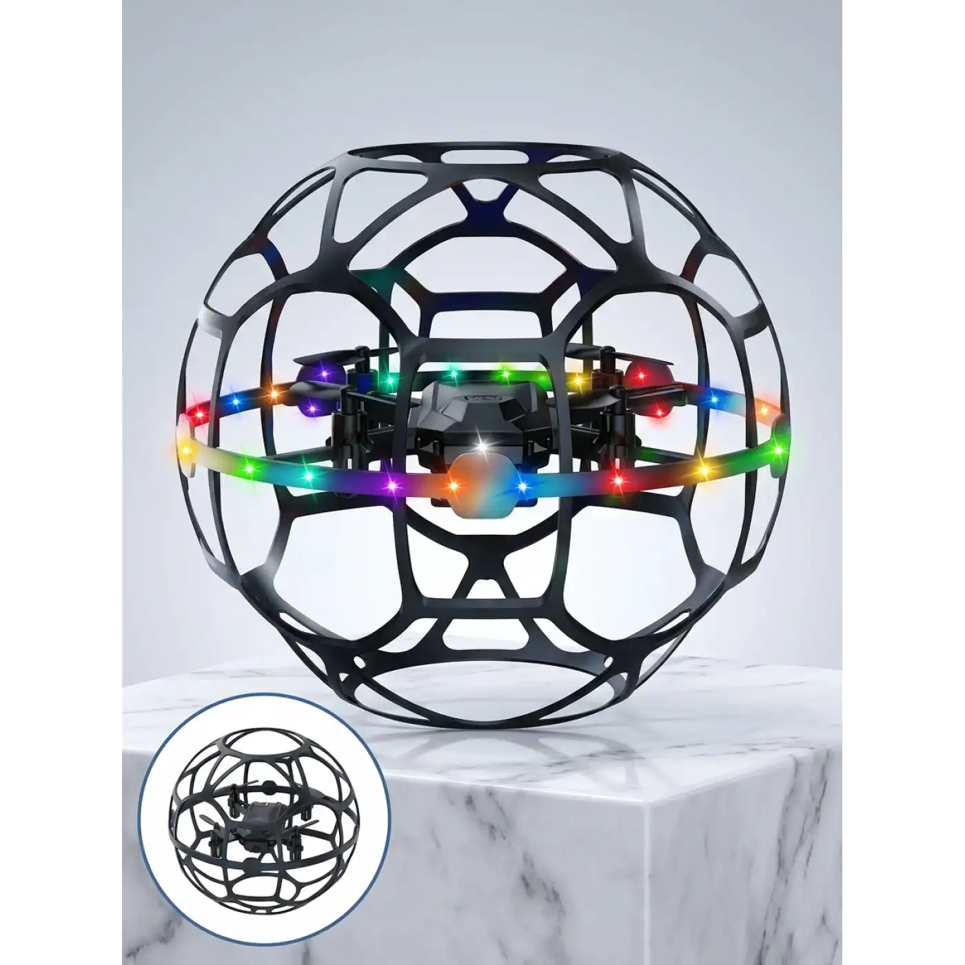 LED Işıklı Futbol Topu Mini Drone Akıllı Sensörlü El Kontrollü