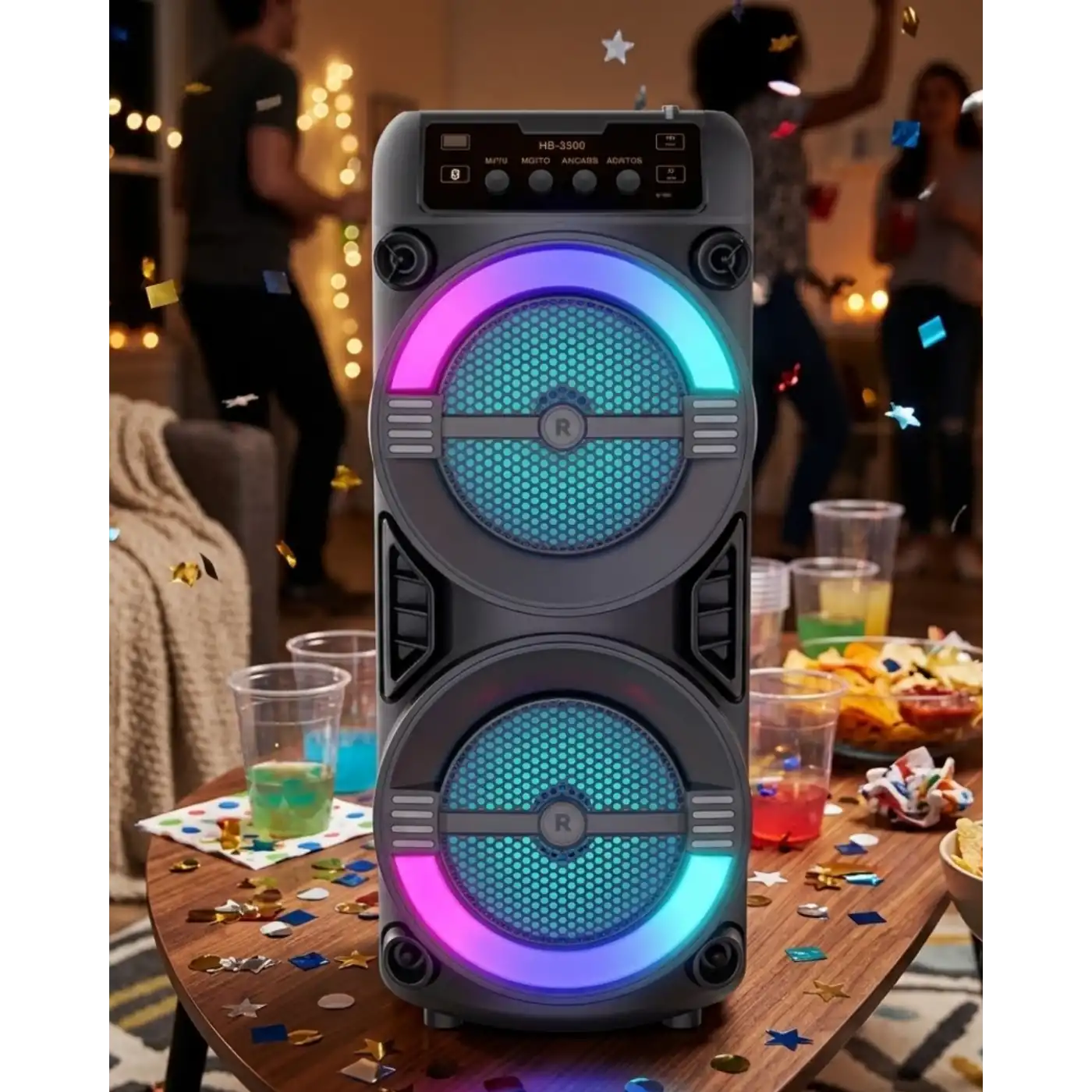 LED Işıklı Kablosuz Bluetooth Hoparlör USB TF Kart Destekli