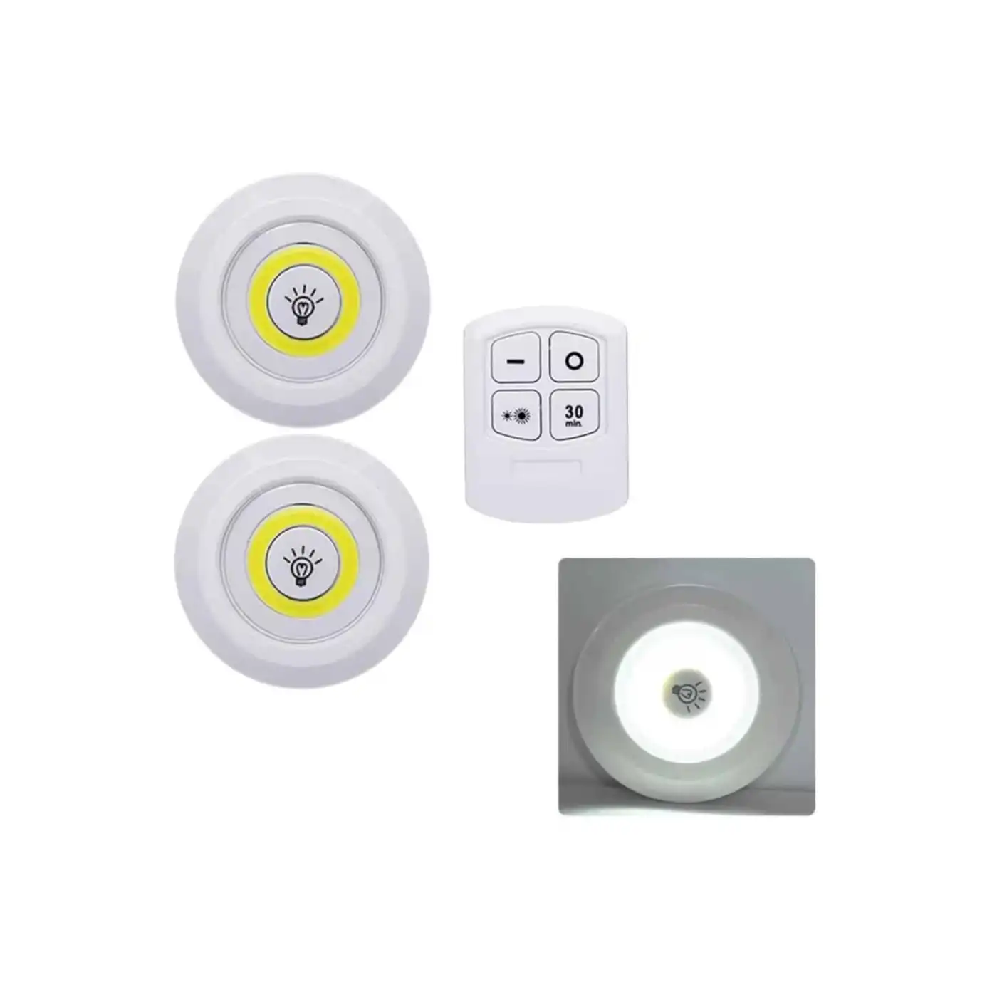 Led Lamba 3lü Uzaktan Kumandalı Yapışkanlı