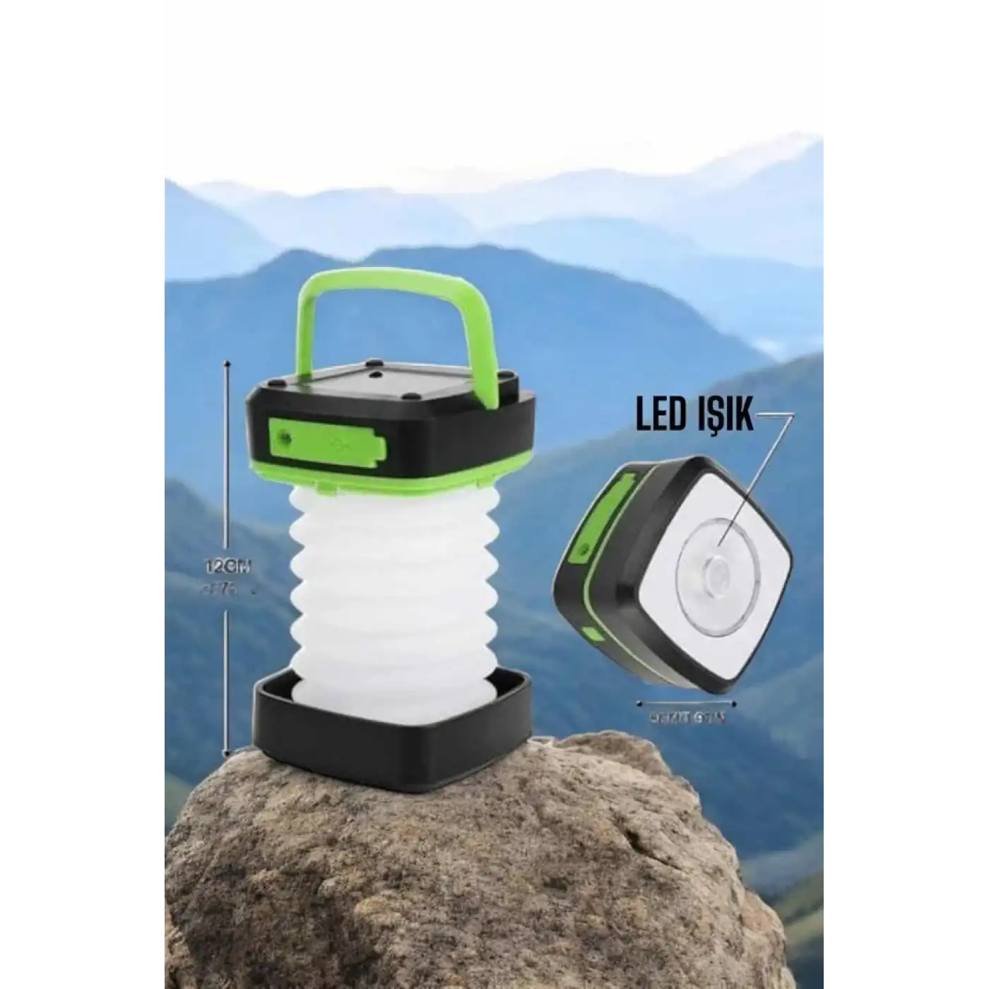 Led Lamba Kamp Lambası Hafif Taşınabilir Şarj Süreli Akordeon El Fenerli