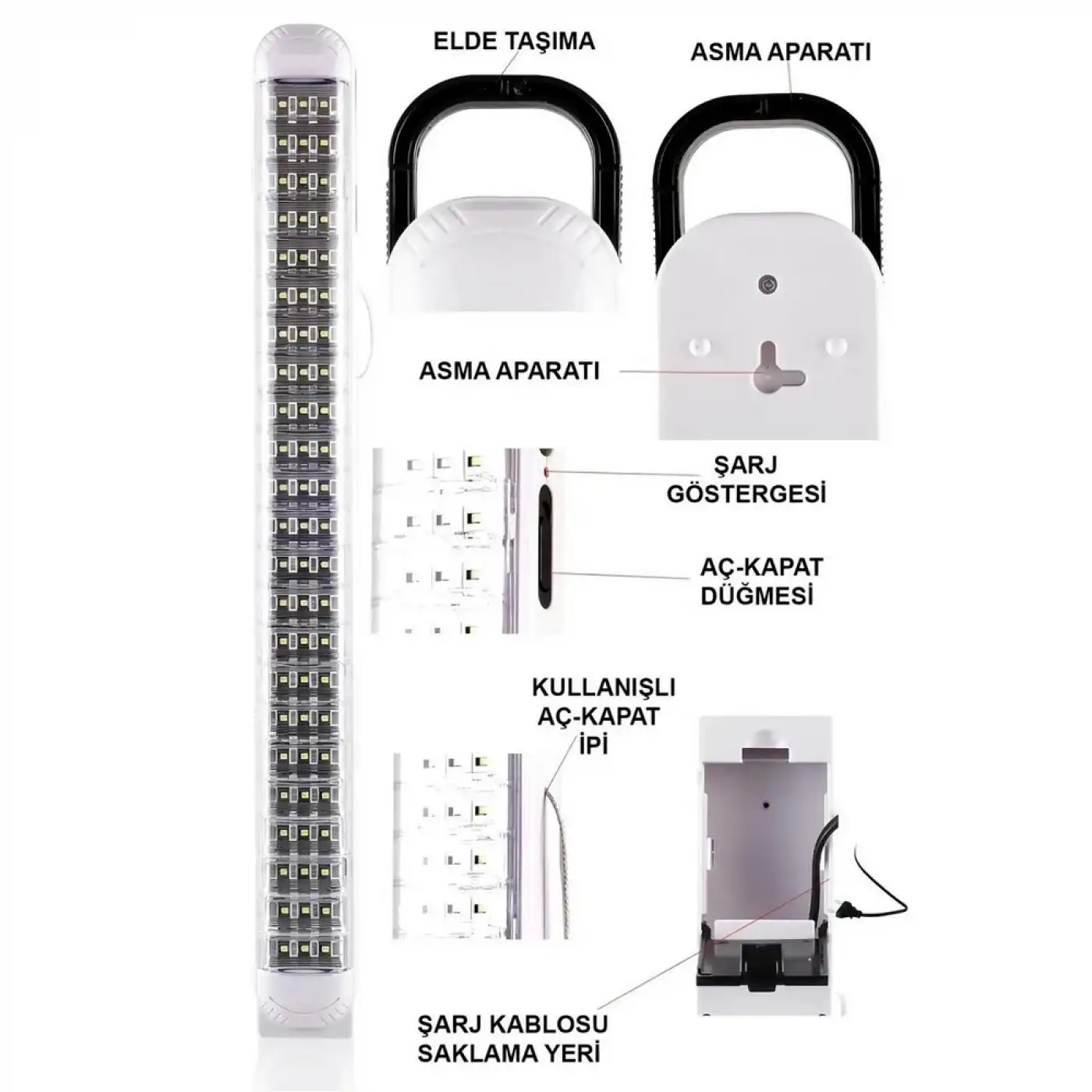 Ledpoint Lp-6069 Akülü 69 Led Şarjlı Işıldak
