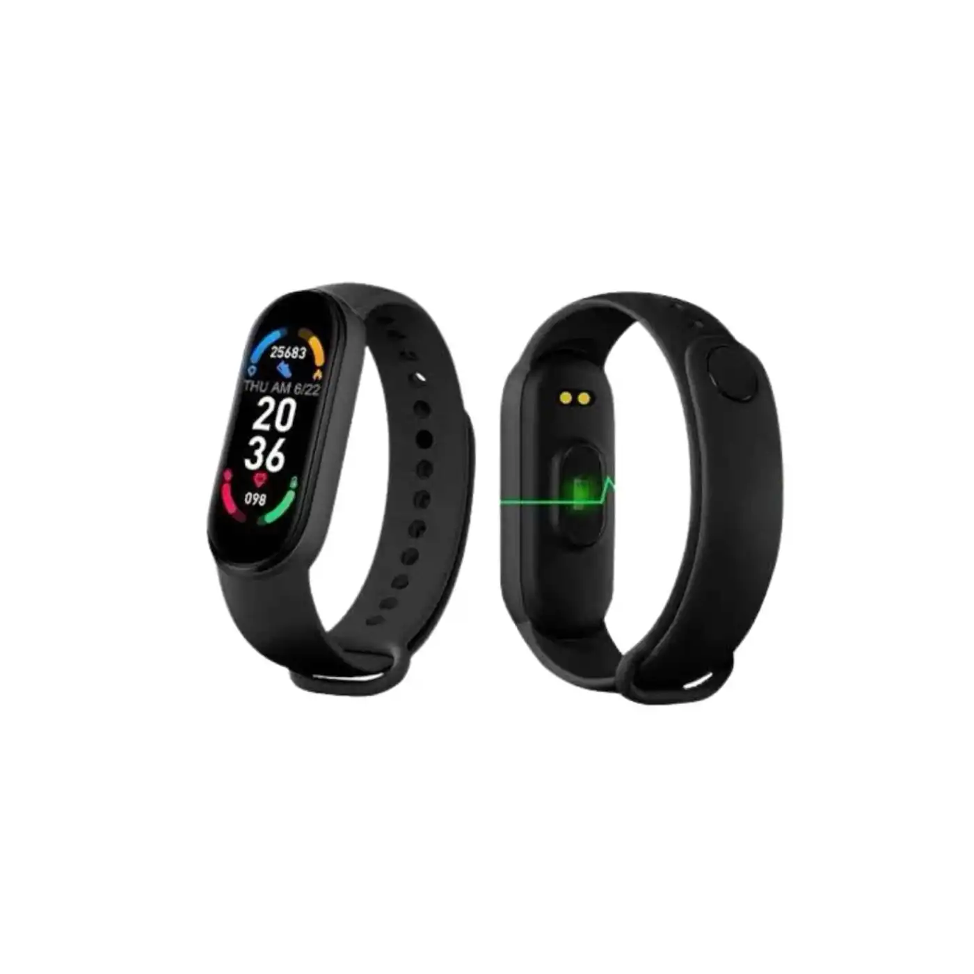 M6 Akıllı Bileklik Siyah Adımsayar Spor Takibi Android ve İOS Uyumlu