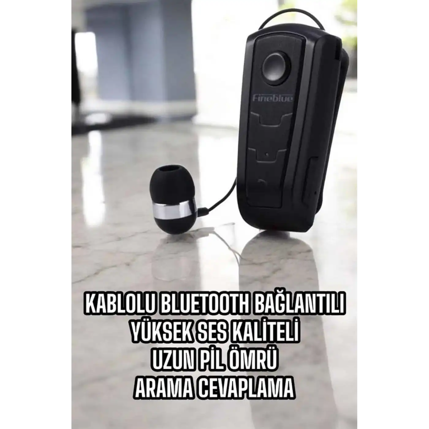 Makaralı Bluetooth Kulaklık Çağrı Cevaplama Kablolu Uzun Pil Ömrü
