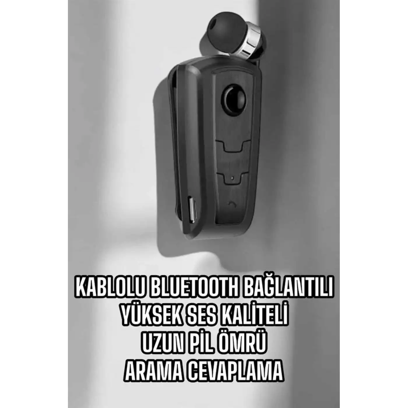 Makaralı Bluetooth Kulaklık Kulak İçi Android iOS Uyumlu Titreşimli