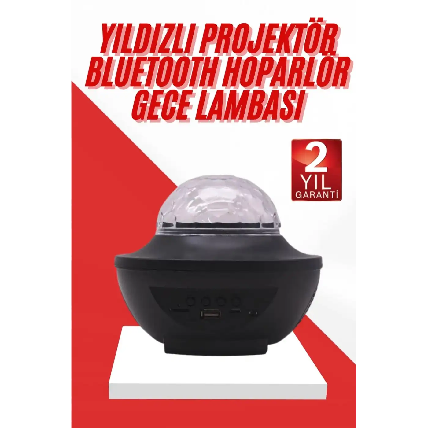 Masa ve Gece Lambası Renkli Projektör Işıklı Disko Topu Bluetooth Hoparlör