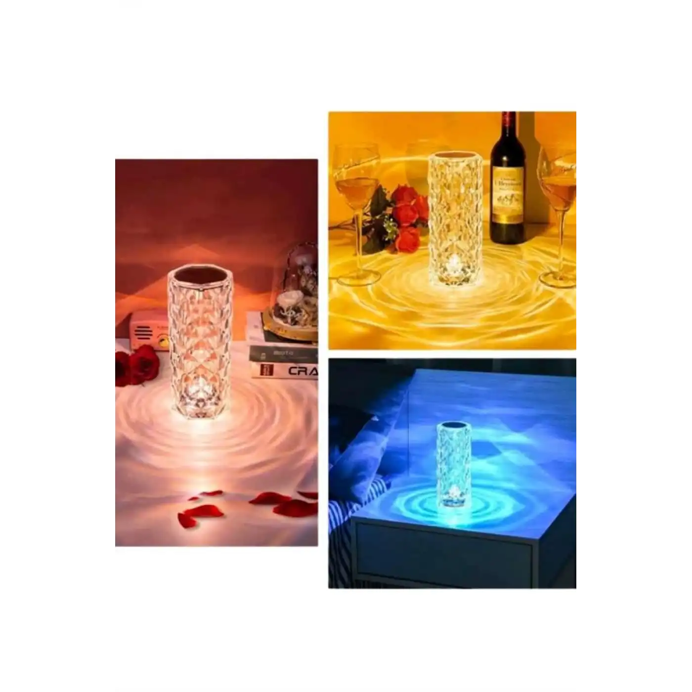 Masa ve Gece Lambası Şık ve Dayanıklı Sensörlü Şarjlı Kristal Lamba