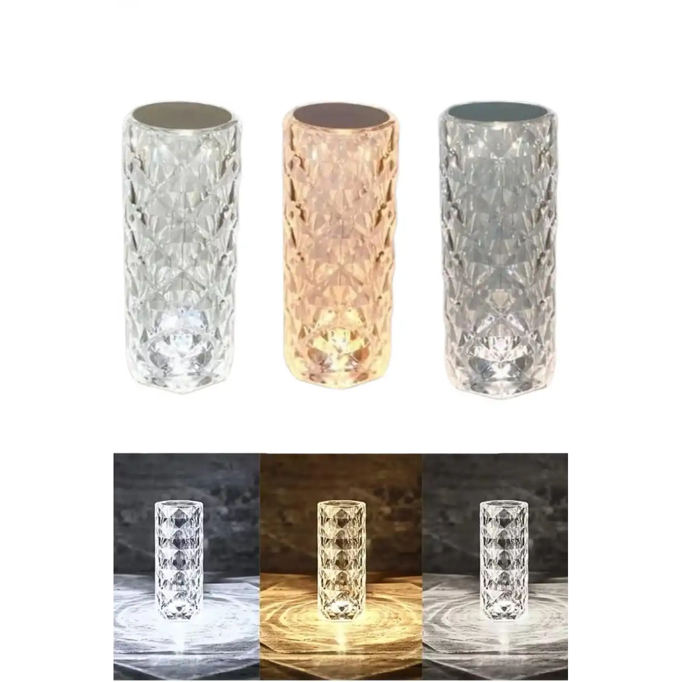 Masa ve Gece Lambası Şık ve Dayanıklı Sensörlü Şarjlı Kristal Lamba