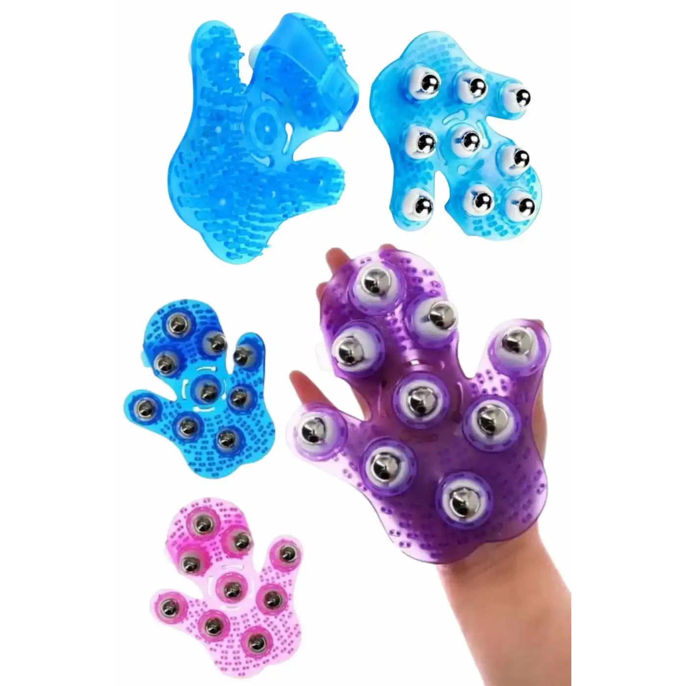 Masaj Aleti El Şeklinde Omuz Bacak Bilyeli Masaj Eldiveni El Şekilli