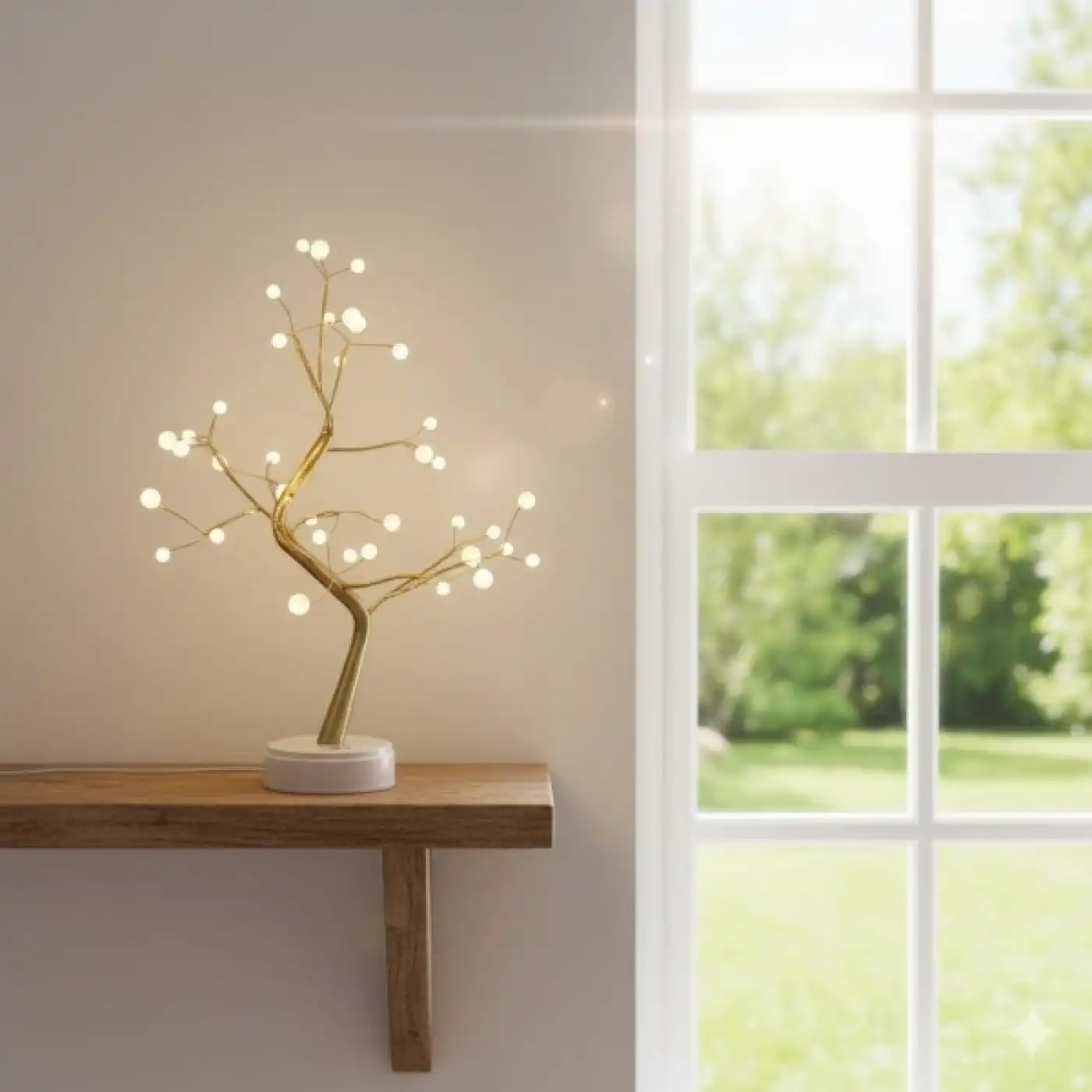 Masaüstü Boncuklu Şarjlı Ağaç Lamba