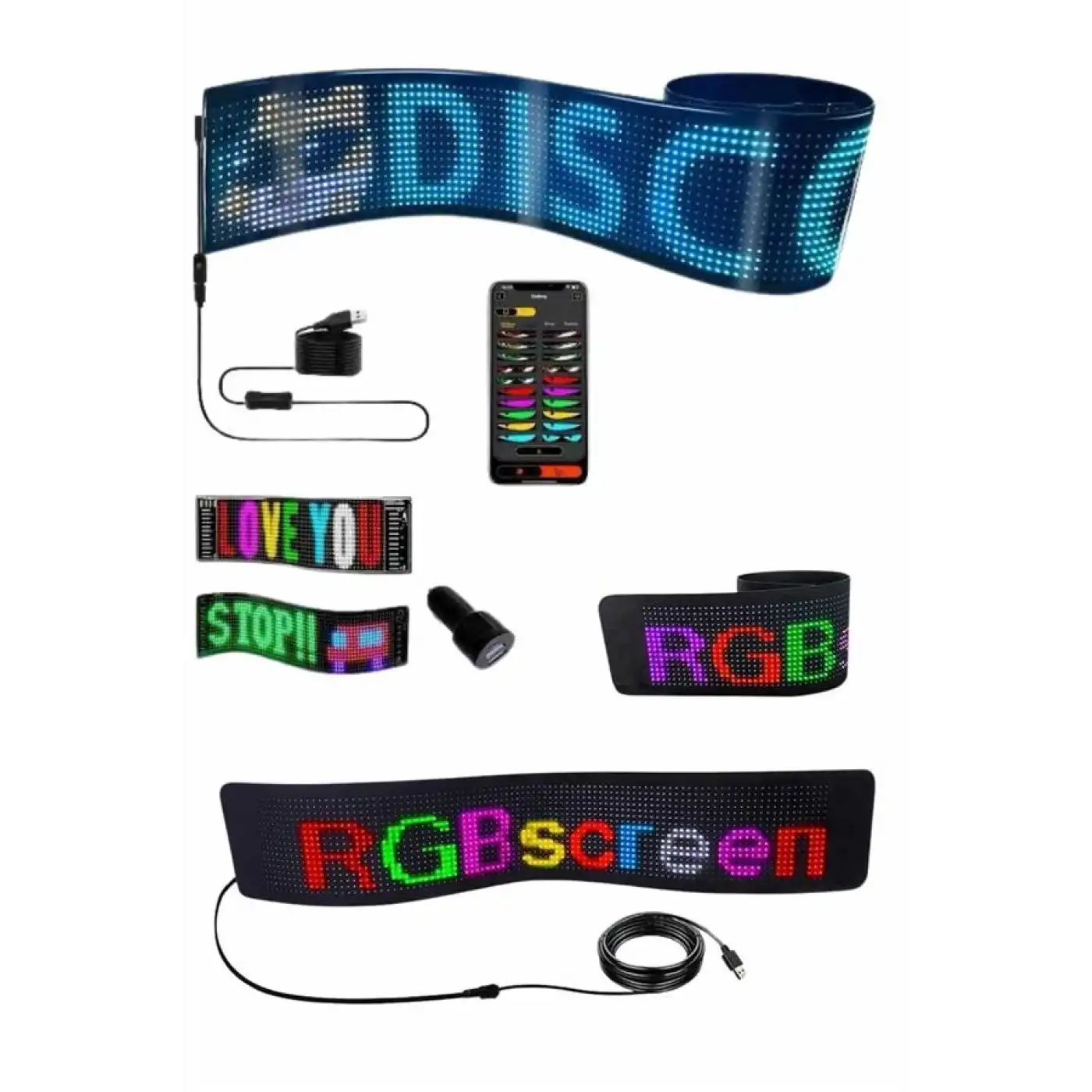 Matrix Led Cama Yapışan Telefon Kontrollü Panel Dijital Ekran Kumandalı