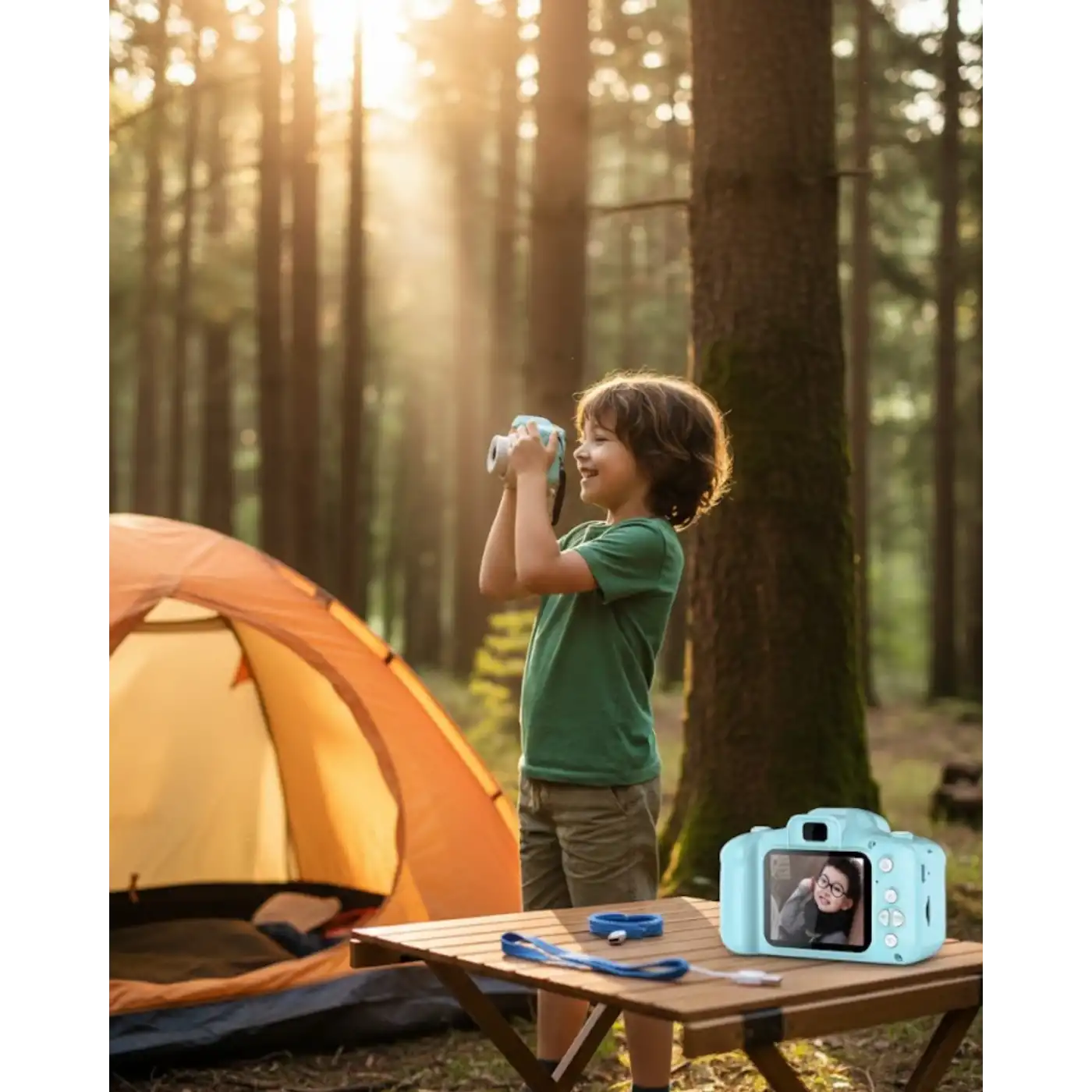 Mavi Şarjlı Mini HD Kamera Video Fotoğraf Çekimli USB Bağlantılı Dijital Cihaz