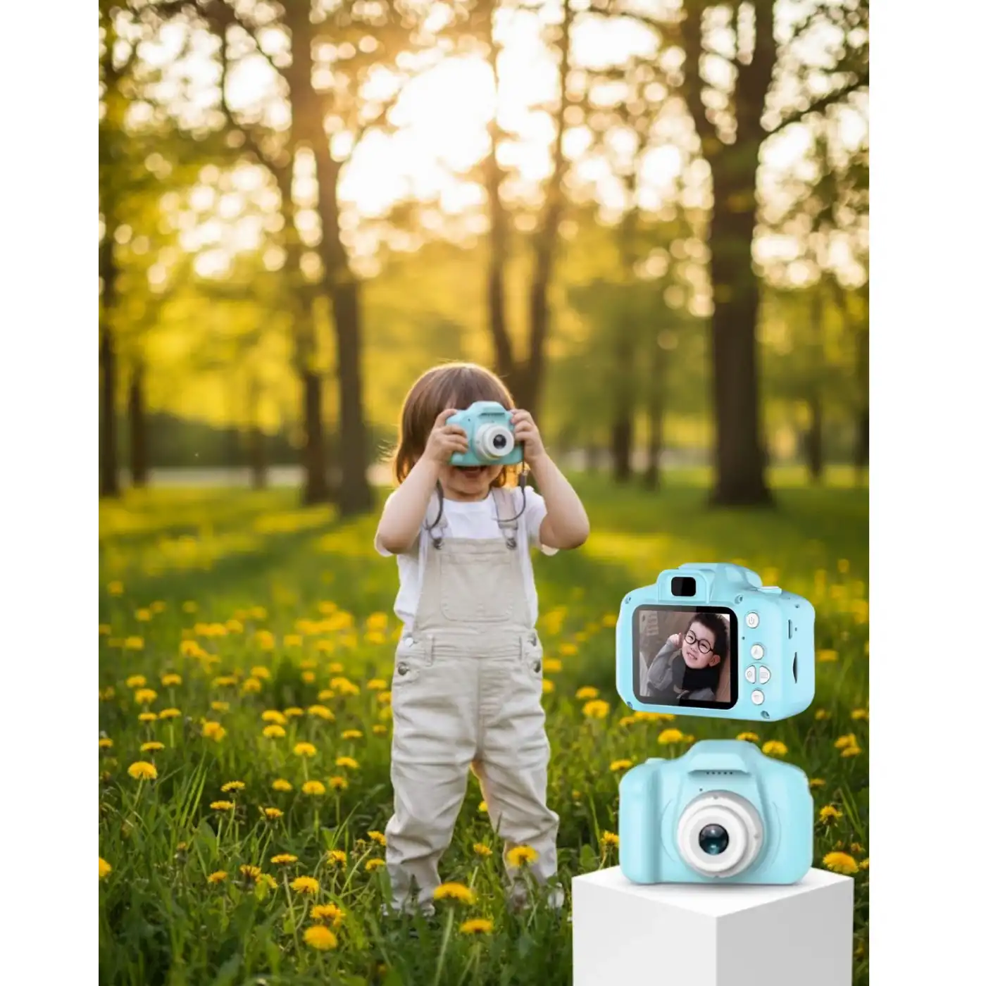 Mavi Şarjlı Mini Kamera HD Video Fotoğraf Çekimli Genişletilebilir Hafızalı