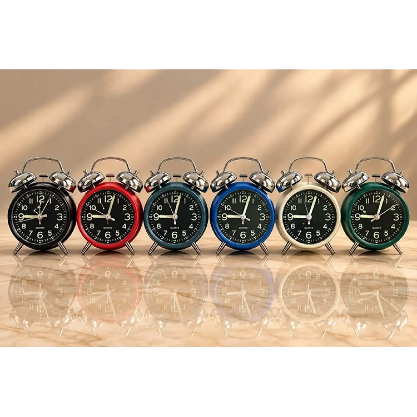 Metal Çift Zilli Çalar Saat Alk6458