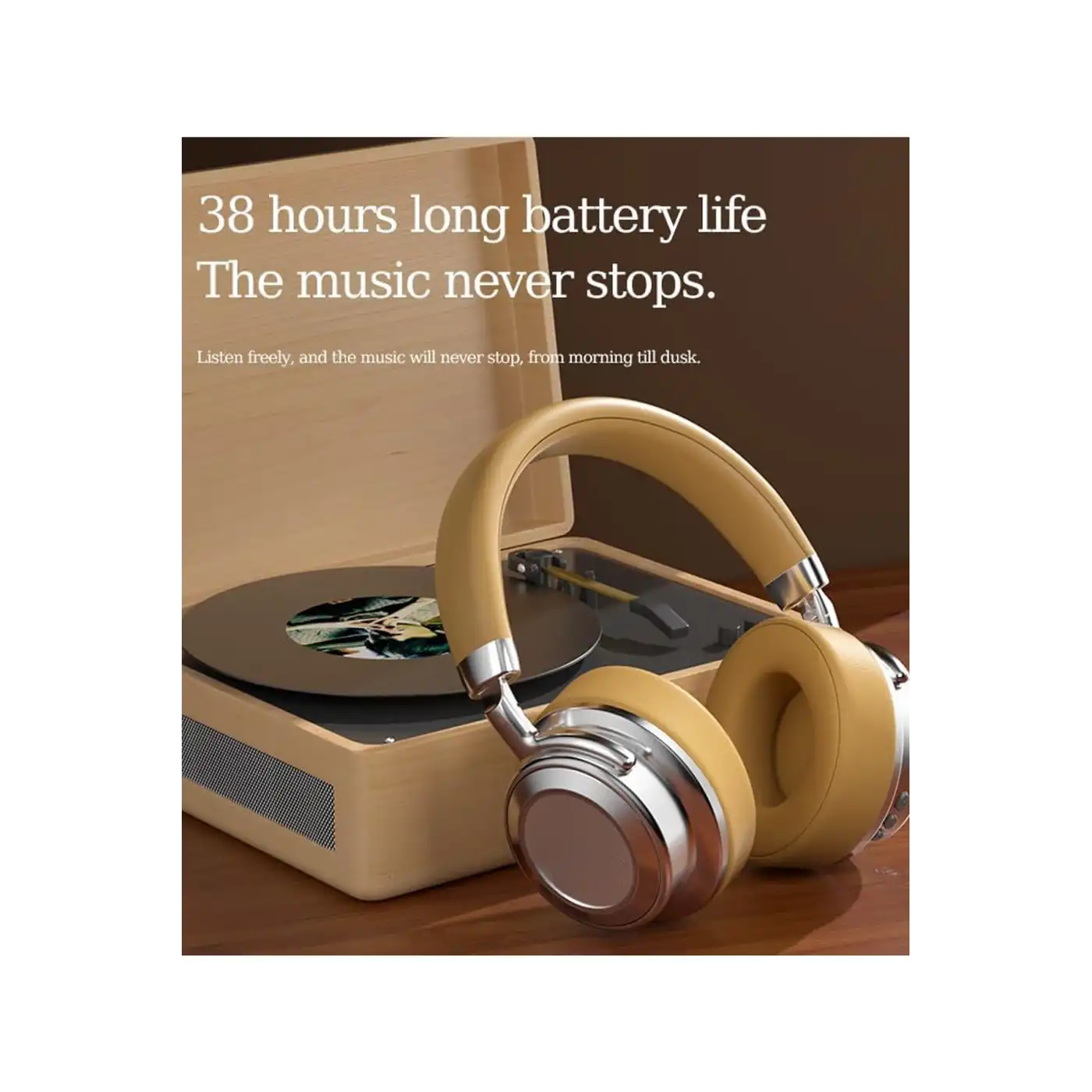 Metal Kulak Üstü Kablosuz Bluetooth Kulaklık Hybrid Anc Type-c Hızlı Şarj Bluetooth 6.0