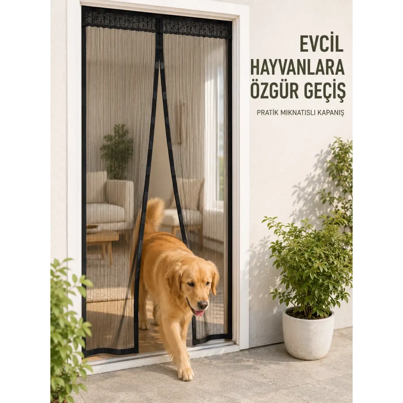 Mıknatıslı File Kapı Sinekliği Balkon Bahçe Teras ve Mutfak İçin Pratik Kullanım