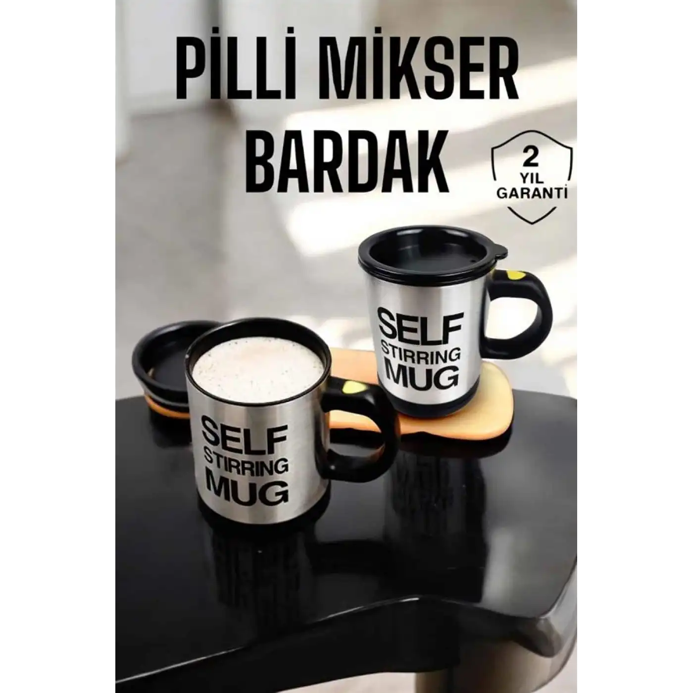 Mikser Kupa Yazılı Mug Bardak Karıştırma Özelliği