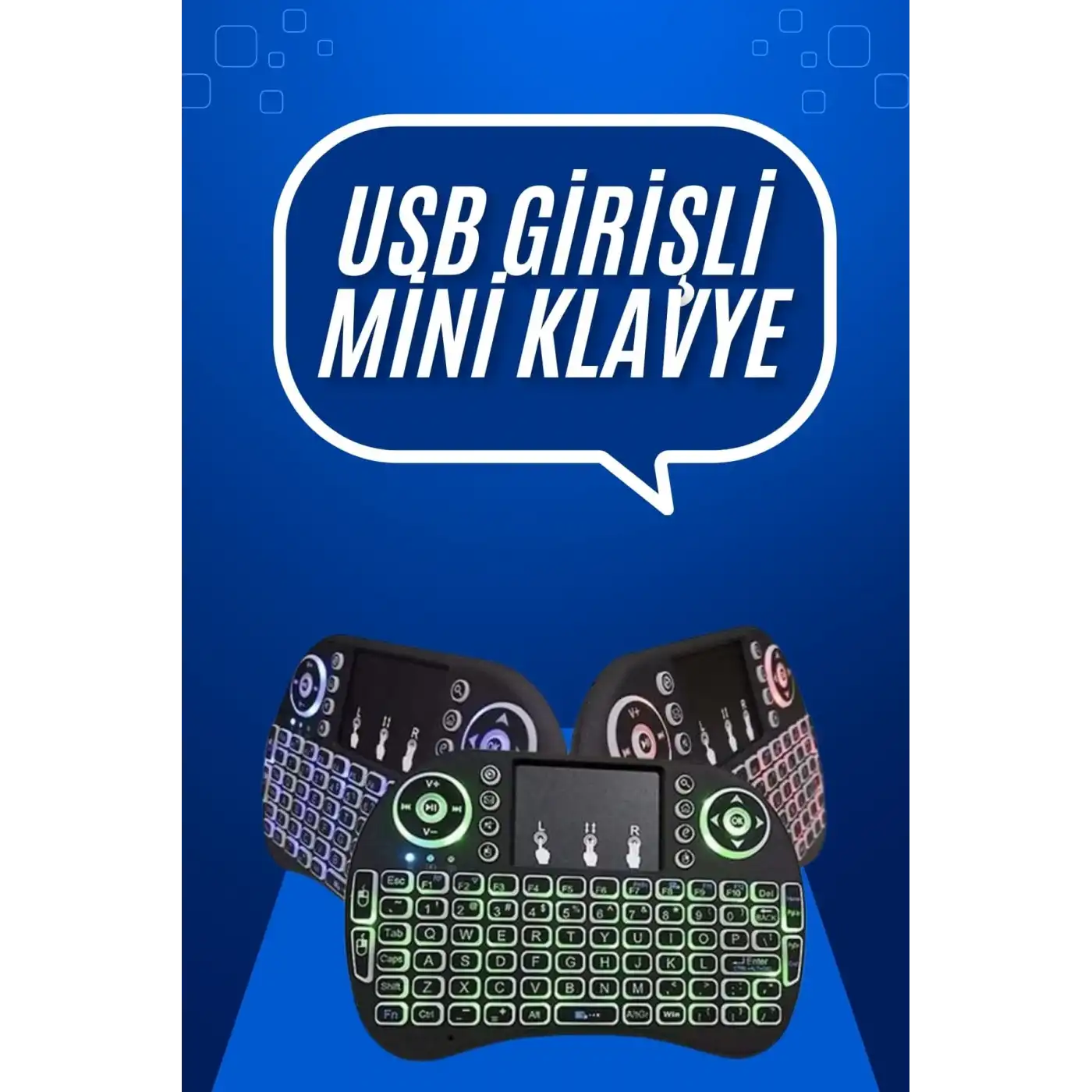 Mini Klavye  Pc Playstation Ledli Mouse Rgb Mouse Bluetooth Usb