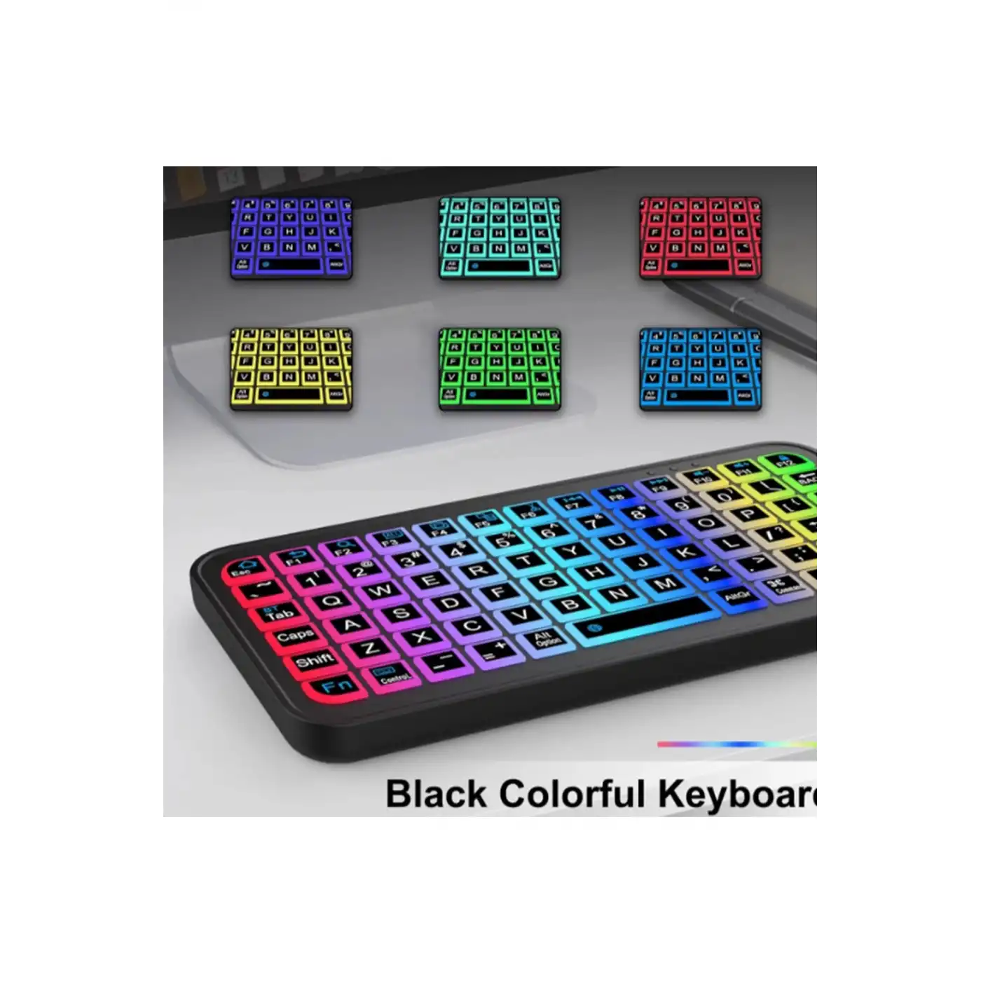 Mini Klavye Smarttv Işıklı Bluetooth Kablosuz Televizyon Ps3 Dizüstü Tabletler Ve Telefonlar İçin