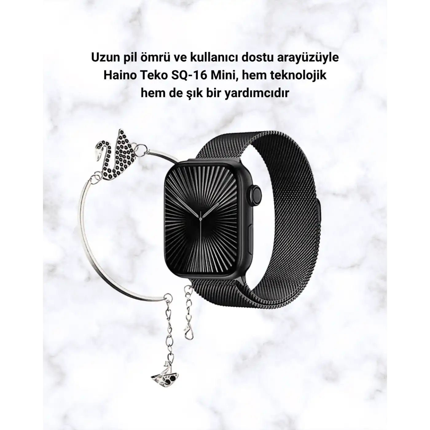 Mini Series 10 Akıllı Saat | 3 Kordon + Bileklik Hediyeli, Tüm Telefonlarla Uyumlu