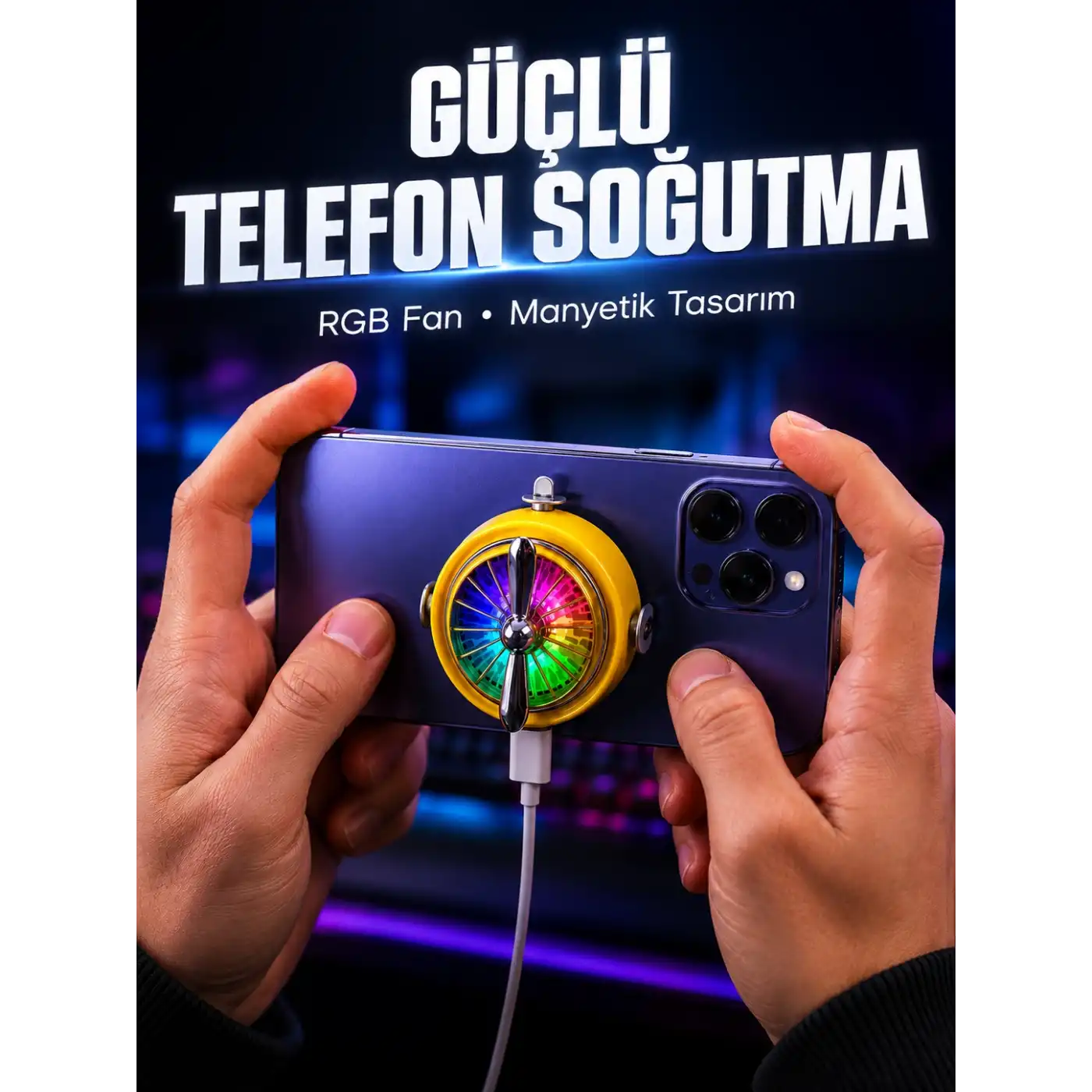 Mobil lar İçin RGB Işıklı Telefon Soğutucu