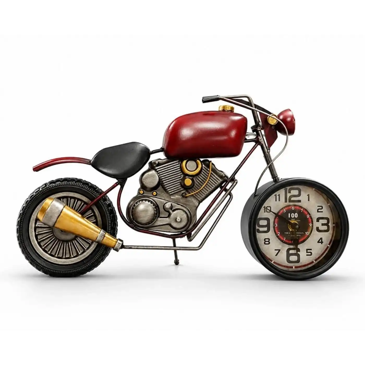 Motosiklet Tasarımlı Metal Duvar Saati Alk5791