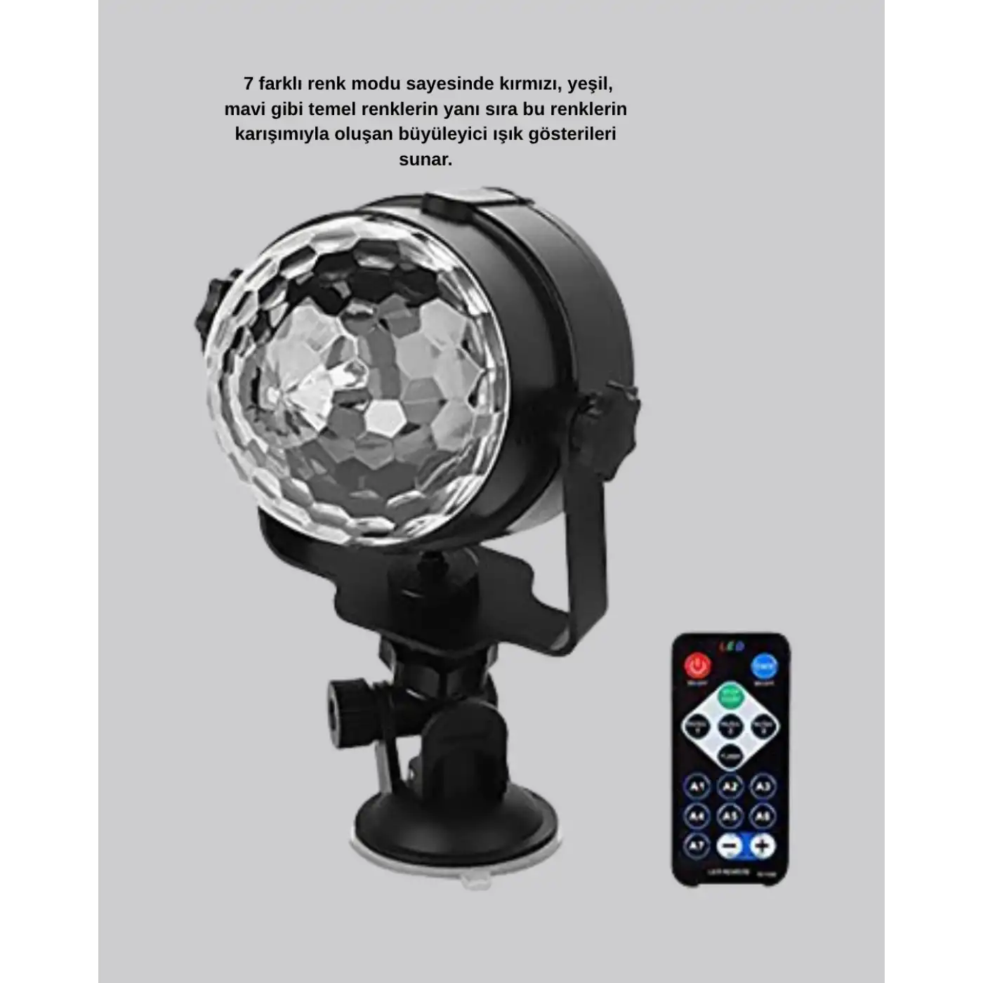 Müzik Ritmine Duyarlı Renkli Disko Topu – 7 Modlu Işıklı Parti Lambası