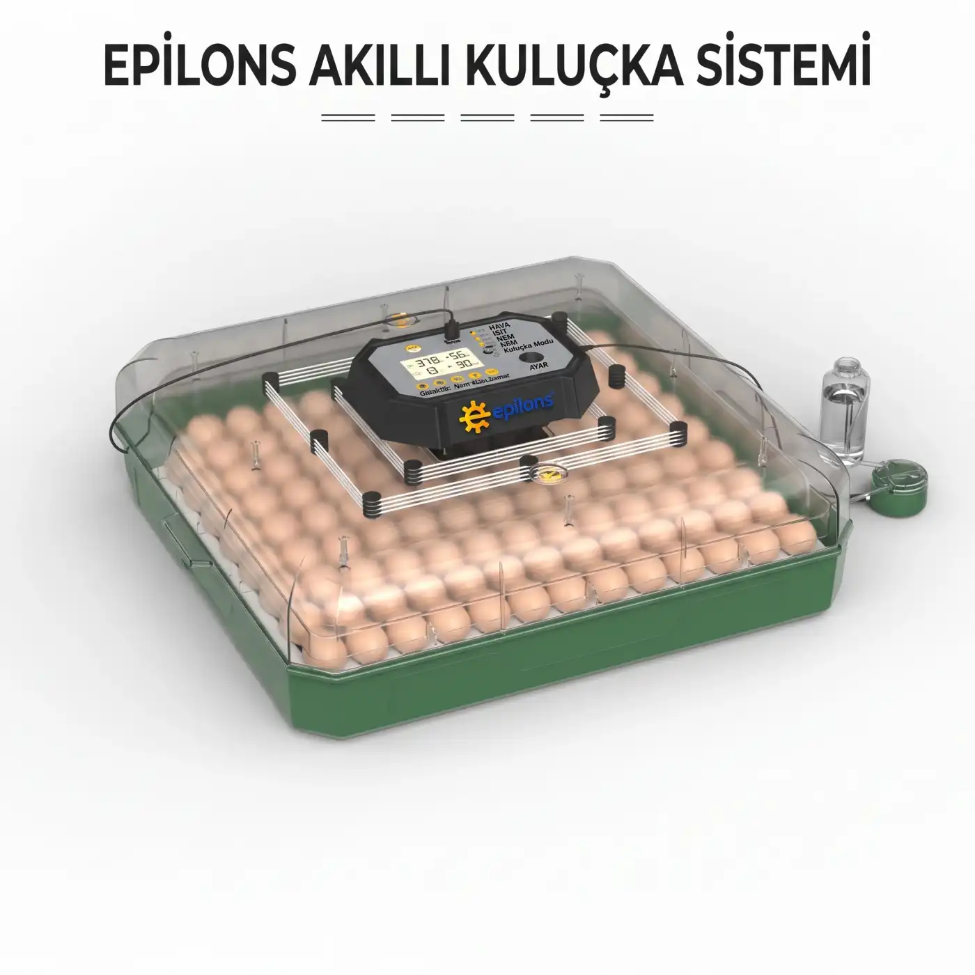 MY110 Yumurta Kapasiteli Tam Otomatik Kuluçka Makinesi Su Pompası ve Yedek Çevirme Motoru Hediyeli