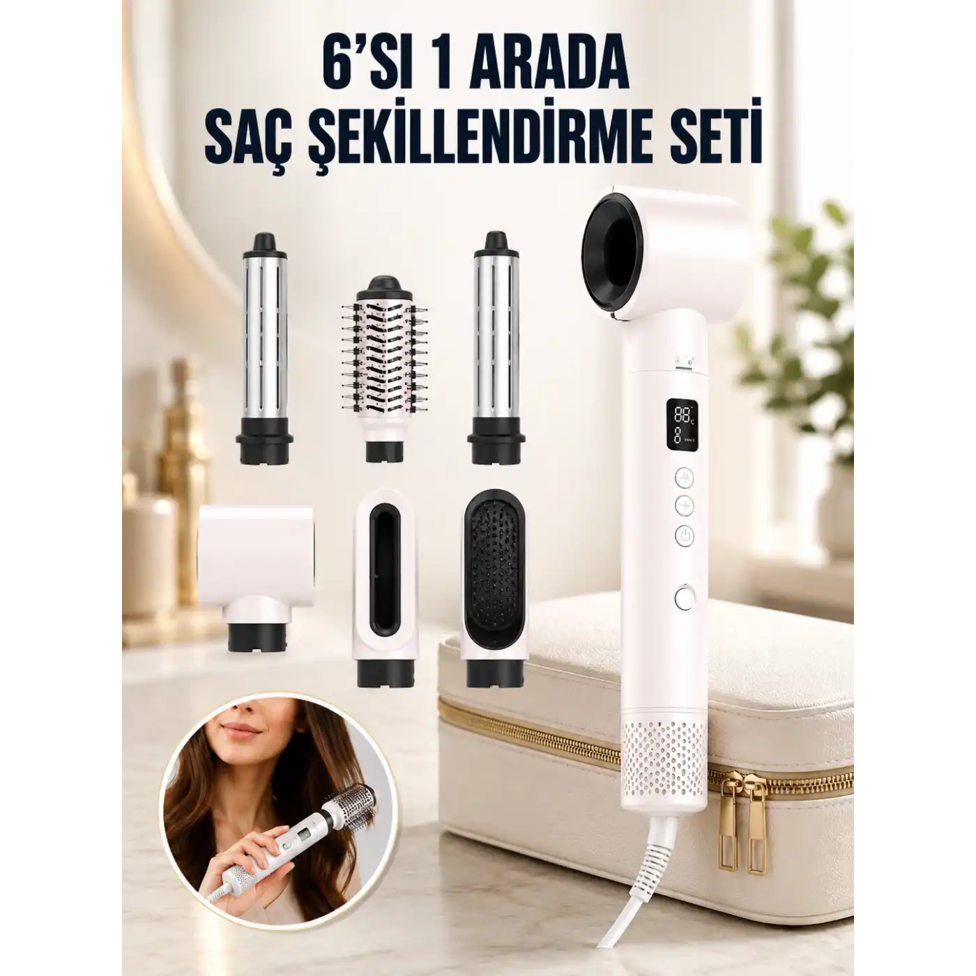 Negatif İyon Teknolojili 6-in-1 Profesyonel Saç Şekillendirici Yeni Nesil