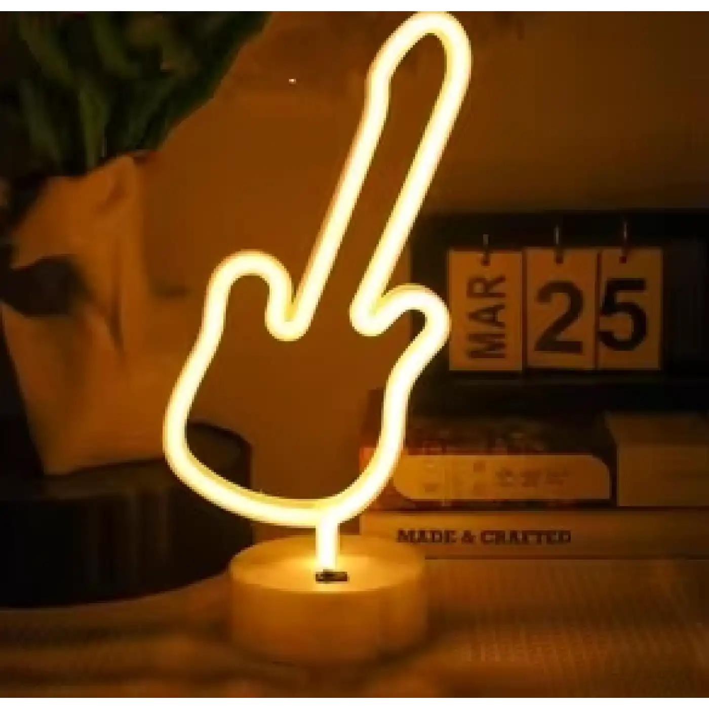 Neon Gitar Masa Lambası