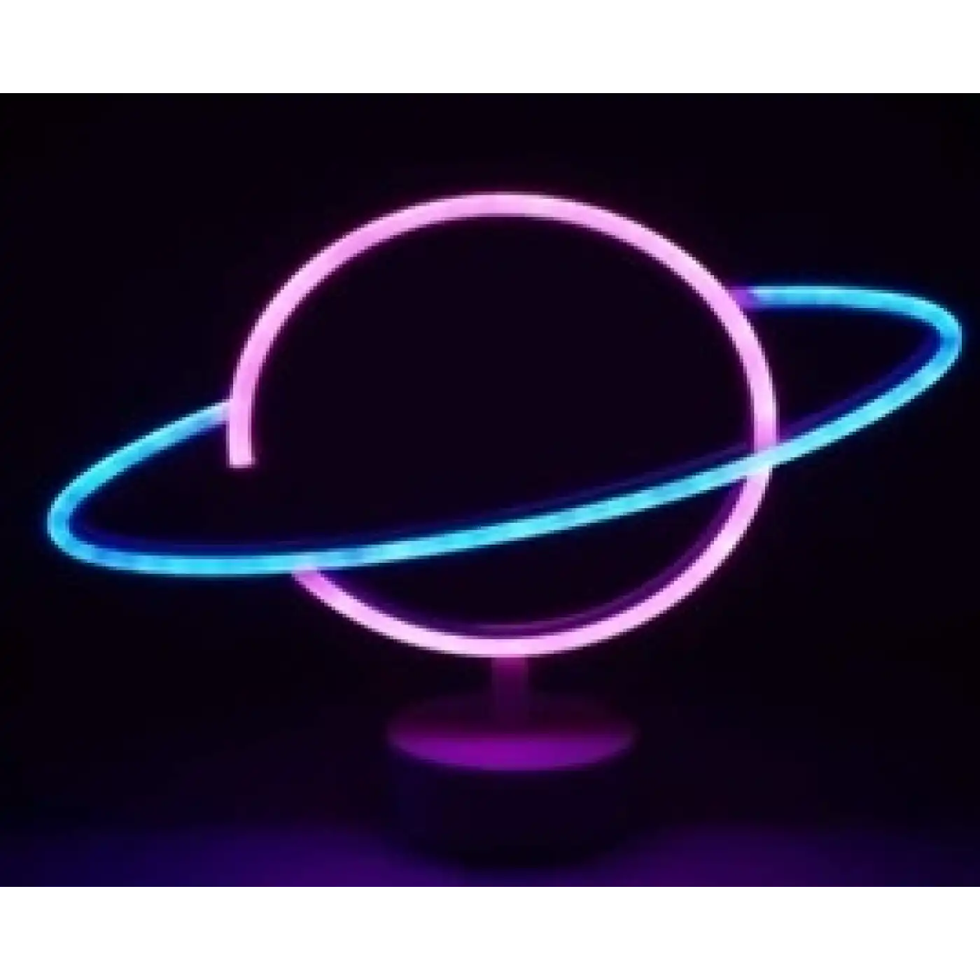 Neon Işıklı Satürn Lamba Pil+usb Mz-n15