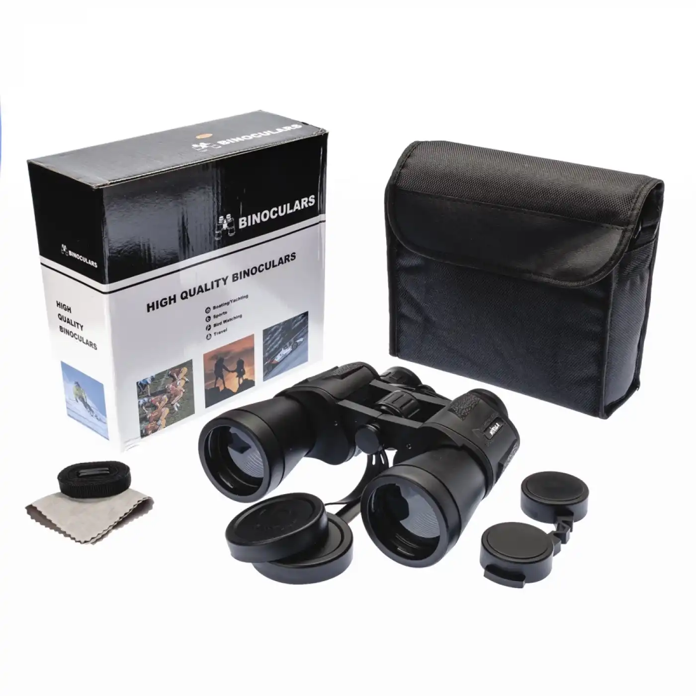 20×50 – Geniş ön Mercekli – 1000m/56m El Dürbünü – Siyah