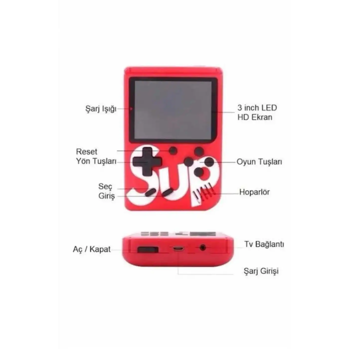 Nostalji Oyunlu Mini Atari Gamebox 400 Oyunlu El Atarisi