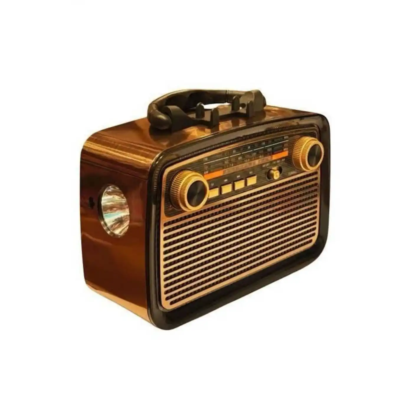 Nostalji Radyo Bluetooth Hoparlör USB-SD Kart Giriş Led Fener Işıklı Bataryalı Pilli Yeni Nesil