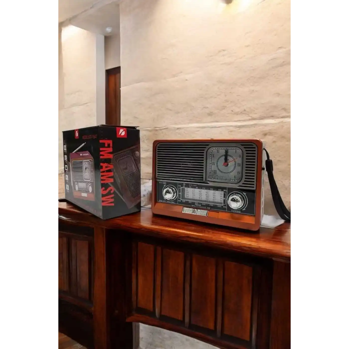 Nostaljik Görünümlü USB Girişli Bluetooth Bağlantılı Radyo