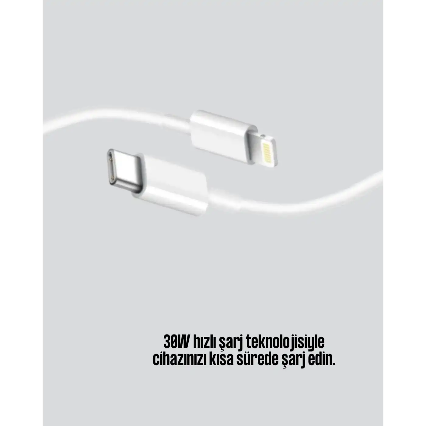 Orijinal Kalite 30W Type-C Lightning Hızlı Şarj Kablosu – 1.2m Dayanıklı