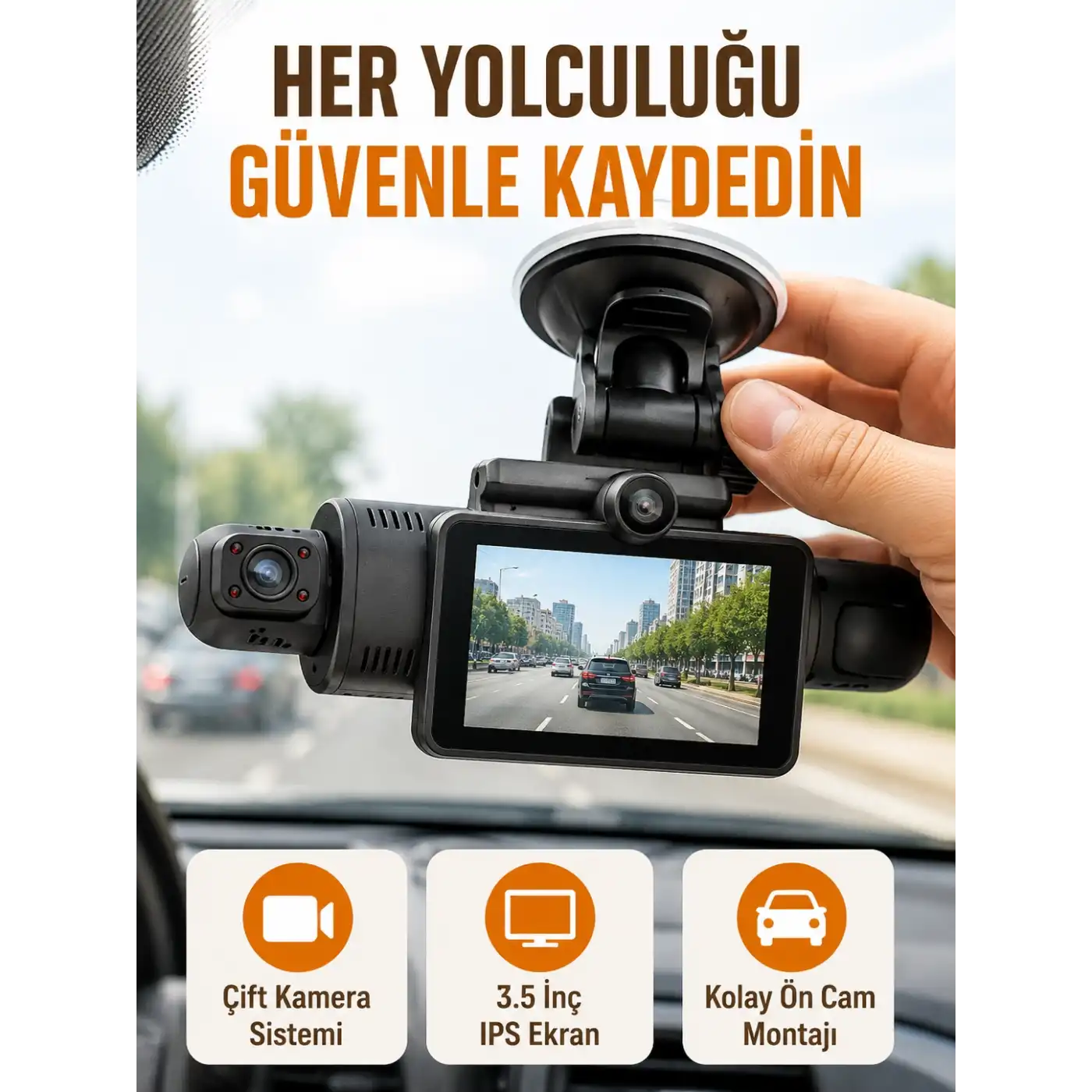 Otomatik Kayıtlı Full HD Araç Kamerası – Döngüsel Kayıt ve Hareket Algılama