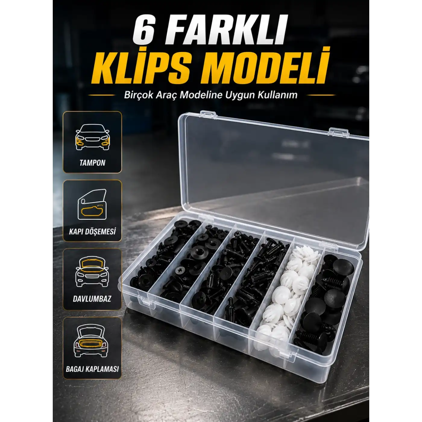 Otomotiv Plastik Klips Seti | Kaporta, Çamurluk, Davlumbaz ve İç Trim Klipsleri