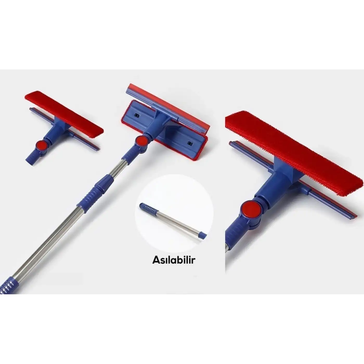 Oynar Başlıklı Çekçekli Teleskopik Cam Silme Atı