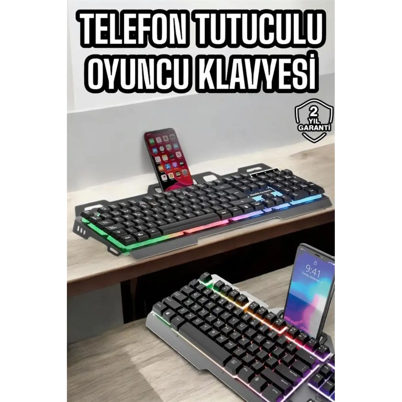 Klavyesi Q Klavye RGB Işıklı Mouse Hediyeli