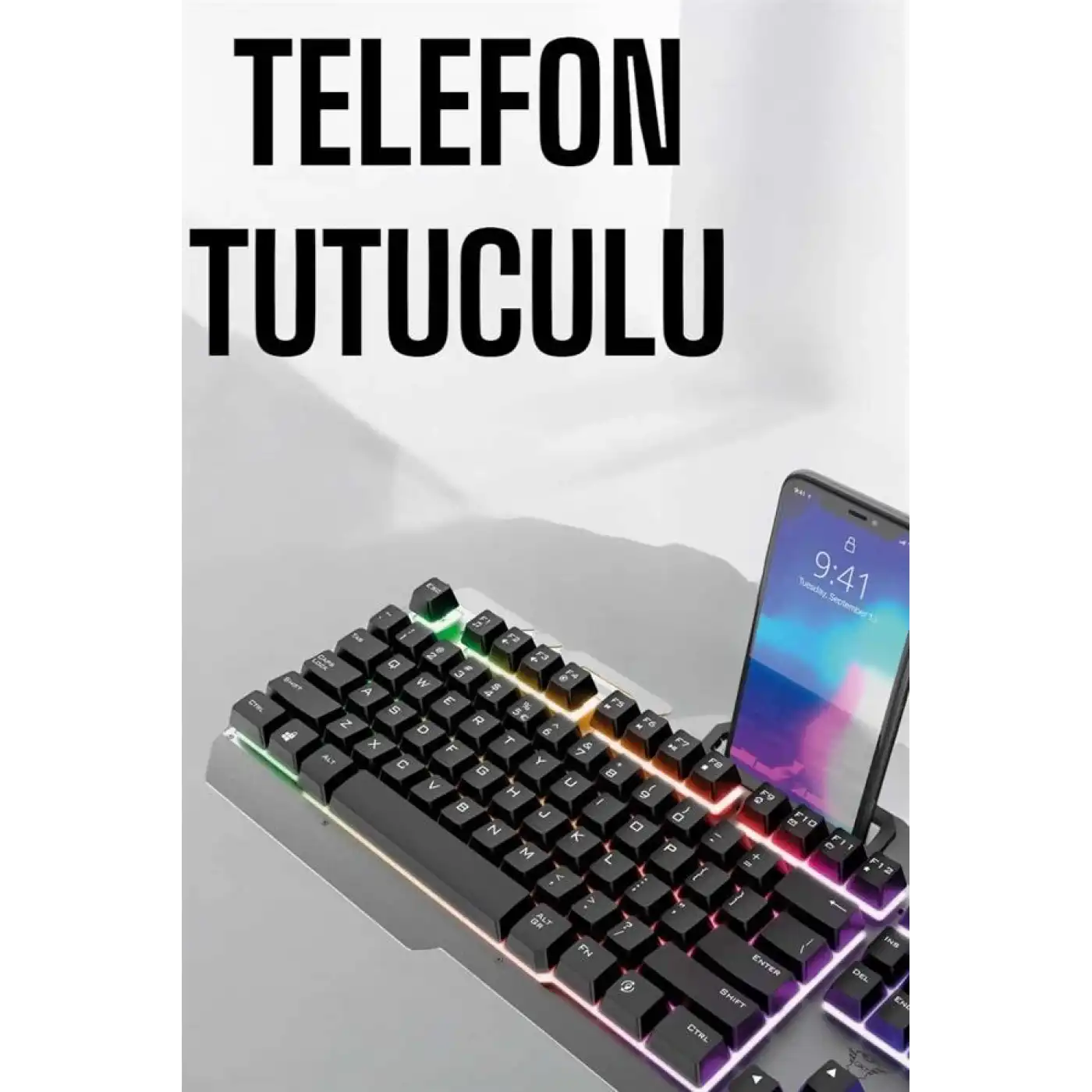 Klavyesi Q Klavye RGB Işıklı Mouse Hediyeli