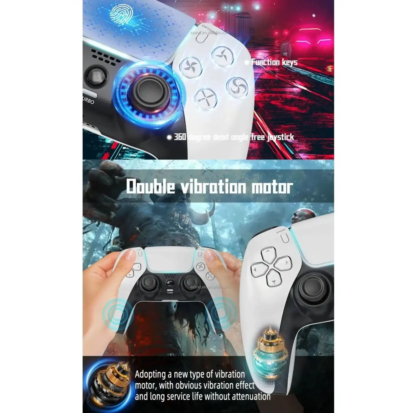 P4 Plus Bluetooth Titreşimli Ps4/ps5 Uyumlu Pc Telefon Joystick Kablosuz Oyun Kolu