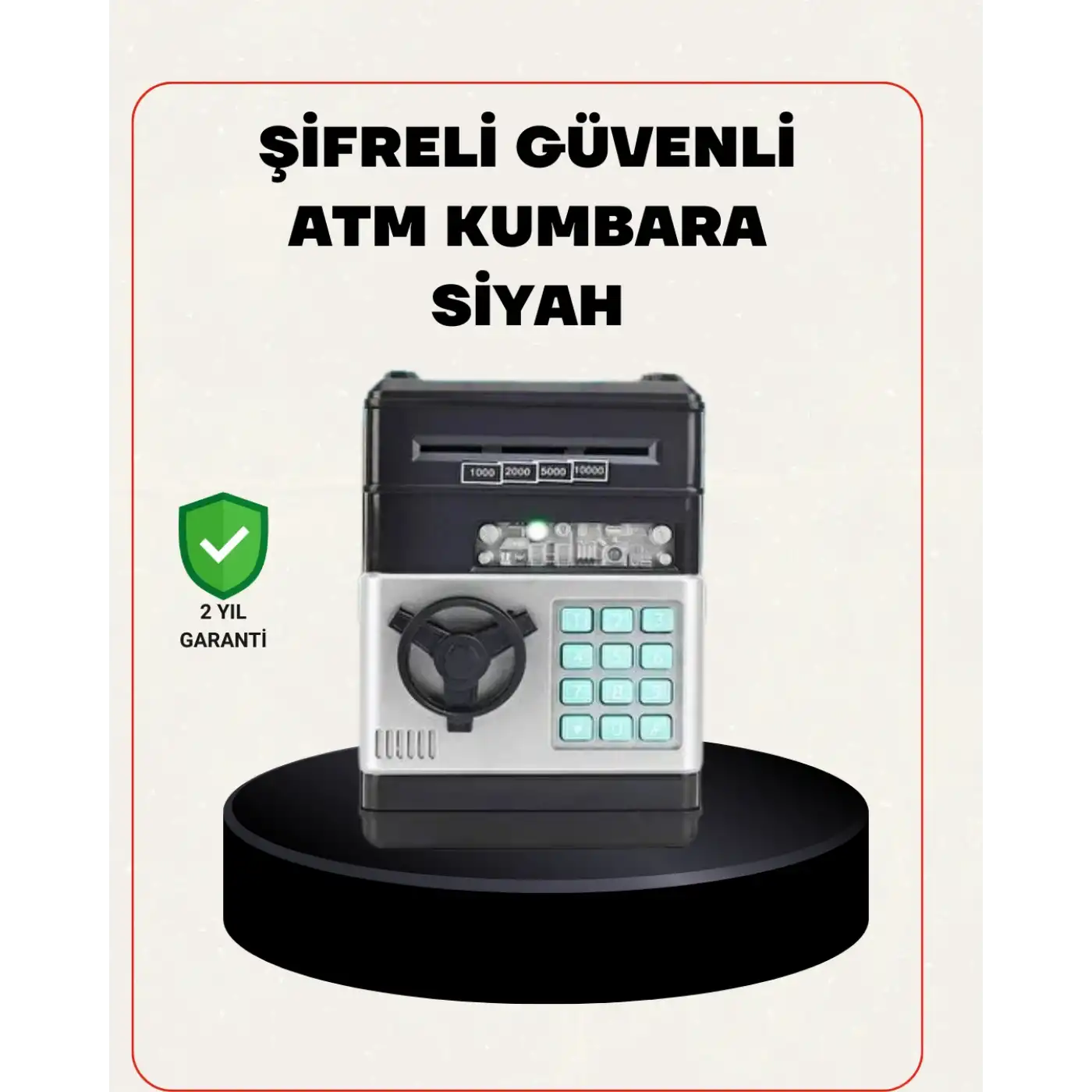 Para Kasası Görünümlü Elektronik Şifreli Kumbara