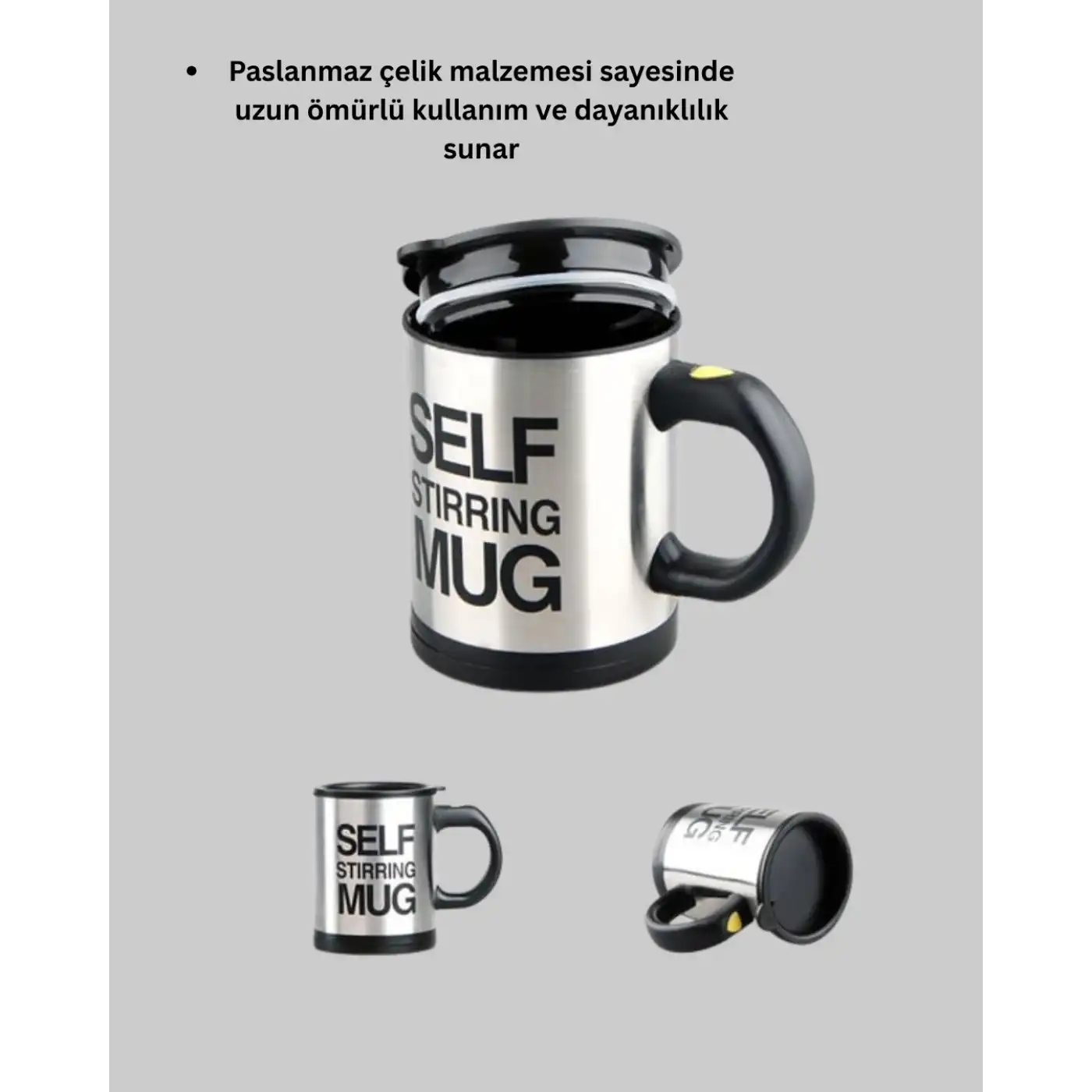 Paslanmaz Çelik Kendi Kendini Karıştıran Akıllı Kupa – Isı Yalıtımlı