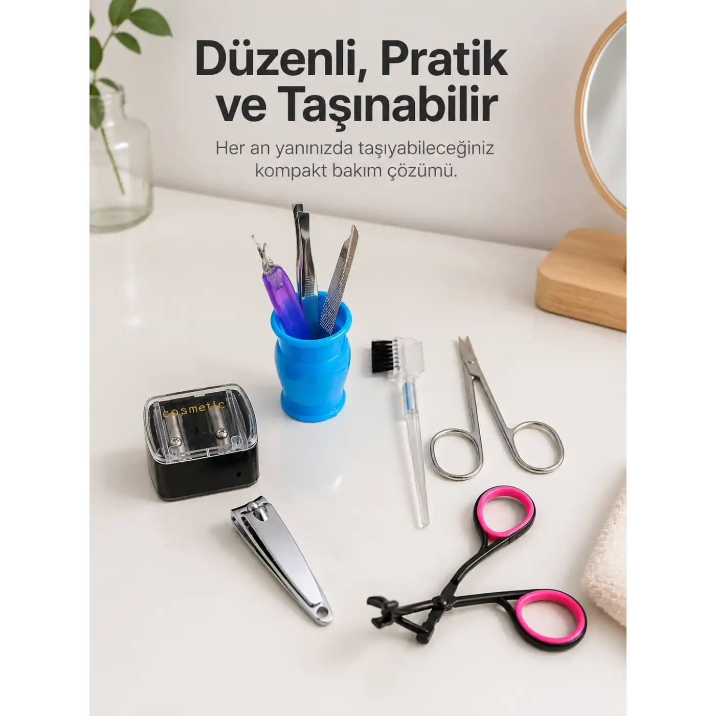 Paslanmaz Çelik Manikür Seti Tırnak Kaş ve Kişisel Bakım Aletleri