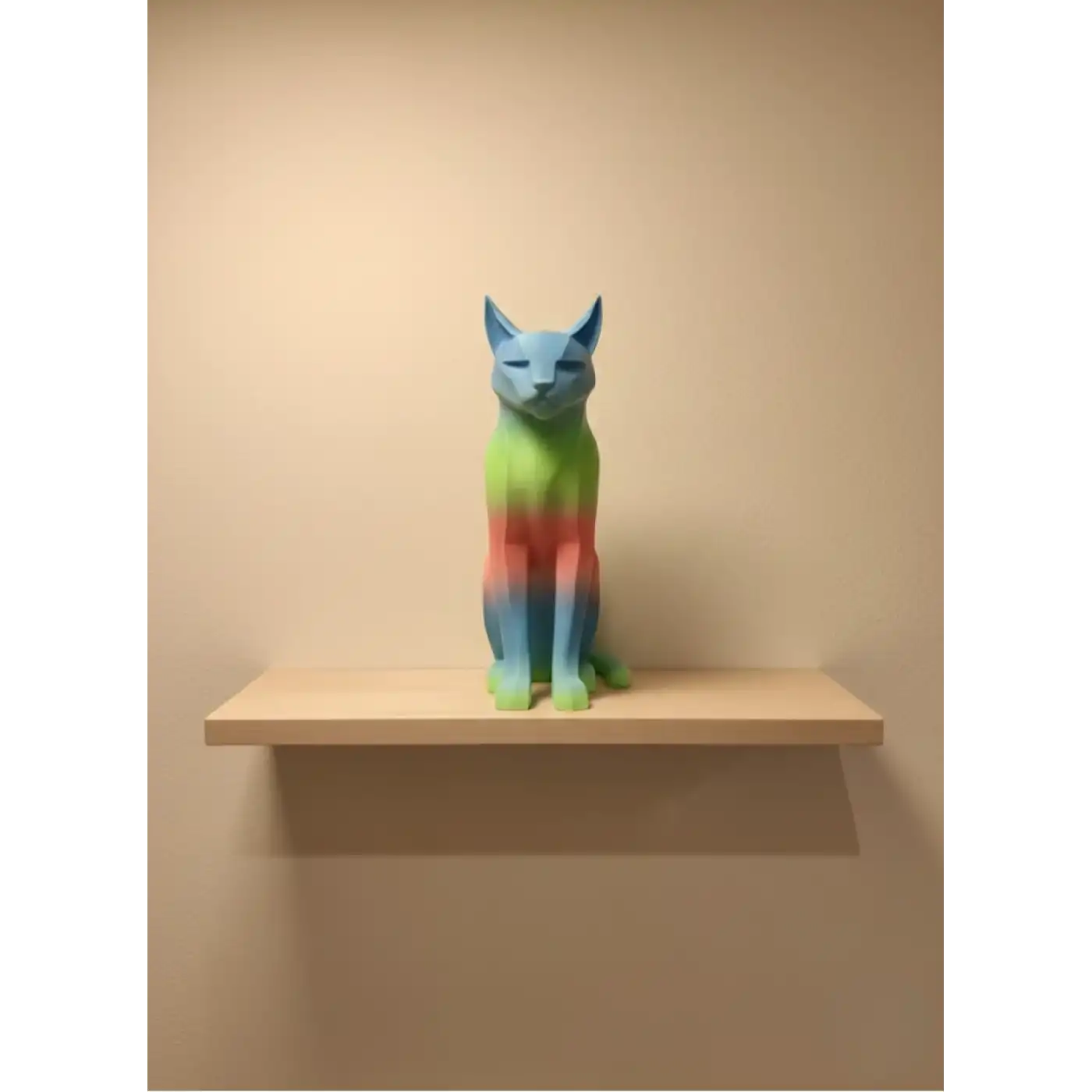 Pastel Rainbow Kedi Figürü Masa ve Raf Üstü Ev Dekorasyonu
