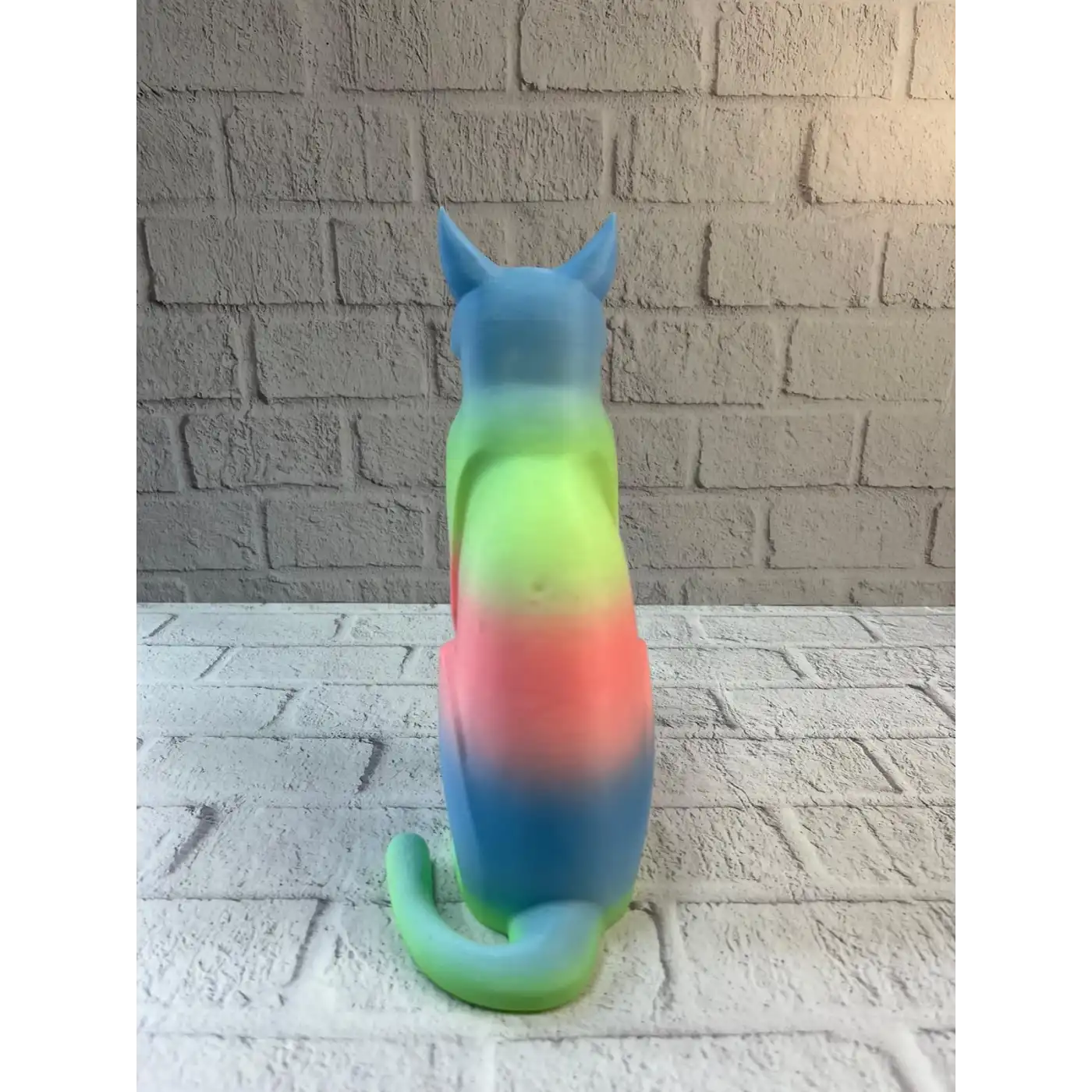 Pastel Rainbow Kedi Figürü Masa ve Raf Üstü Ev Dekorasyonu