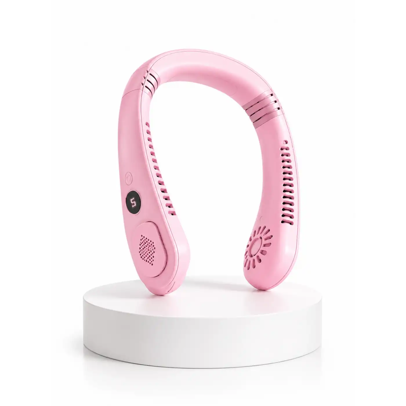 Pembe Boyun Fanı Sessiz Çalışan USB Şarjlı Taşınabilir Kişisel Serinletici