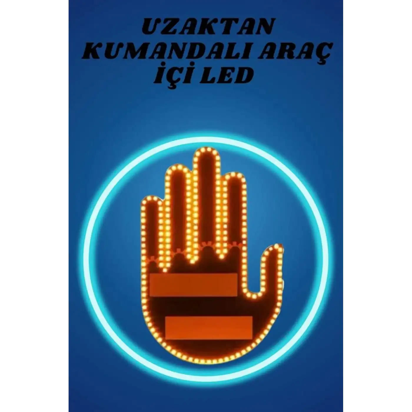 Pilli Led Işık Araç Camı İçin Uzaktan Kumandalı El Simgesi