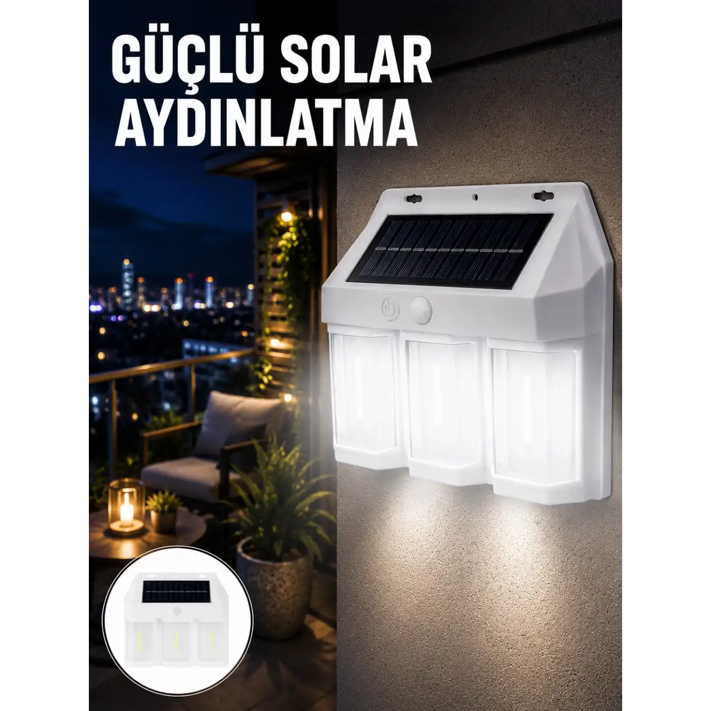PIR Sensörlü Solar Lamba – Otomatik Şarj ve Gece Aydınlatma Yeni Nesil