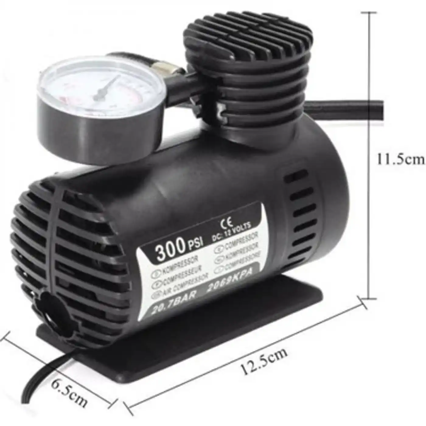 Plastik Gövdeli Siyah Mini Hava Kompresörü